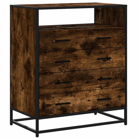 Vidaxl ladekast 70x41x83,5 cm bewerkt hout gerookt eikenkleurig