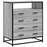 Vidaxl ladekast 70x41x83,5 cm bewerkt hout grijs sonoma eikenkleurig
