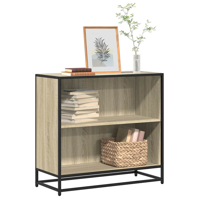 Vidaxl boekenkast 80,5x35x76 cm bewerkt hout sonoma eikenkleurig