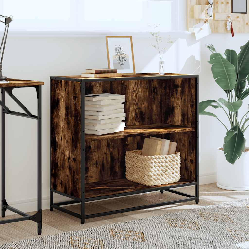 Vidaxl boekenkast 80,5x35x76 cm bewerkt hout gerookt eikenkleurig
