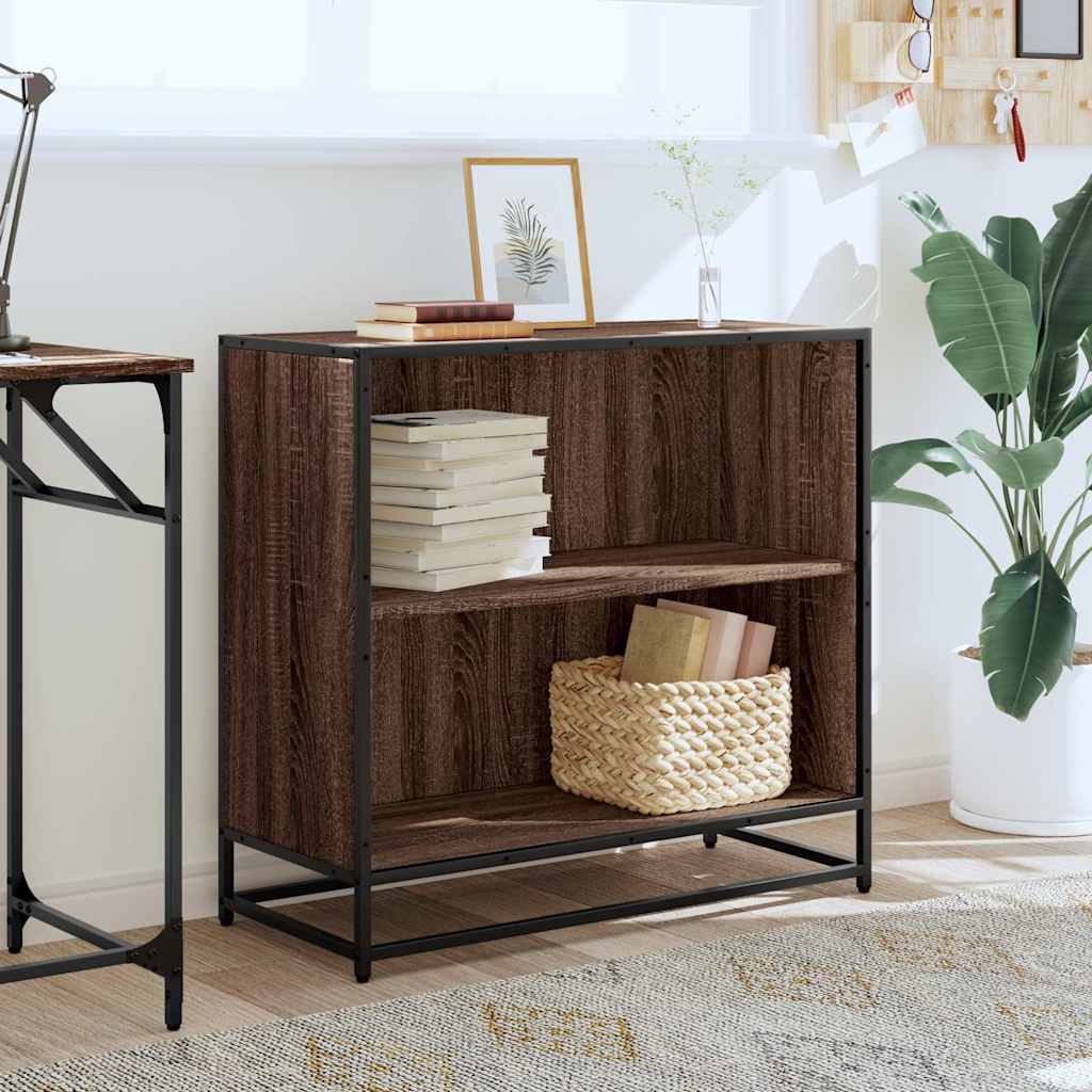 Vidaxl boekenkast 80,5x35x76 cm bewerkt hout bruin eikenkleur