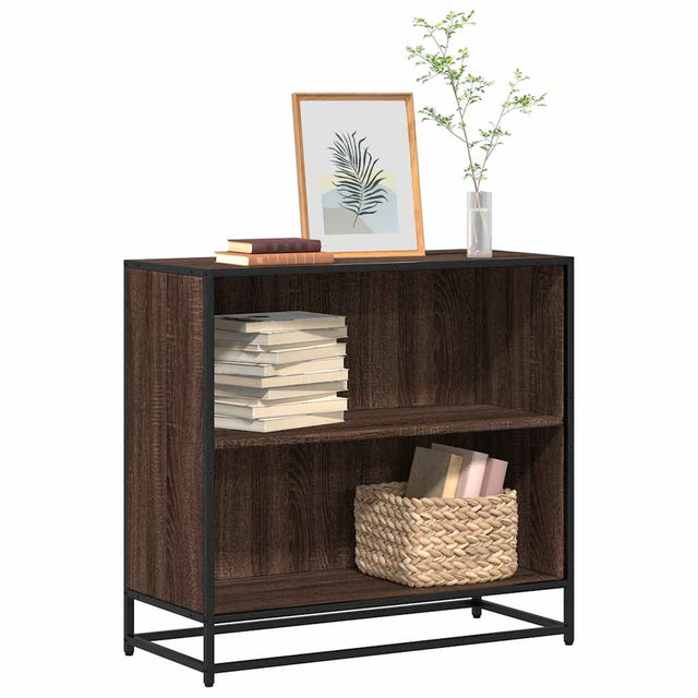 Vidaxl boekenkast 80,5x35x76 cm bewerkt hout bruin eikenkleur