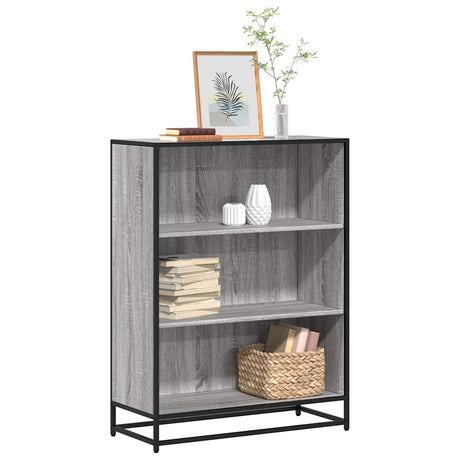 Vidaxl boekenkast 80,5x35x107,5cm bewerkt hout grijs sonoma eikenkleur
