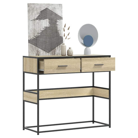 Vidaxl wandtafel 90x35x80 cm bewerkt hout sonoma eikenkleurig
