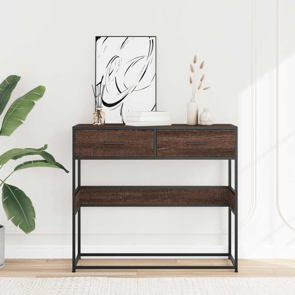 Vidaxl wandtafel 90x35x80 cm bewerkt hout bruin eikenkleur