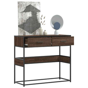 Vidaxl wandtafel 90x35x80 cm bewerkt hout bruin eikenkleur