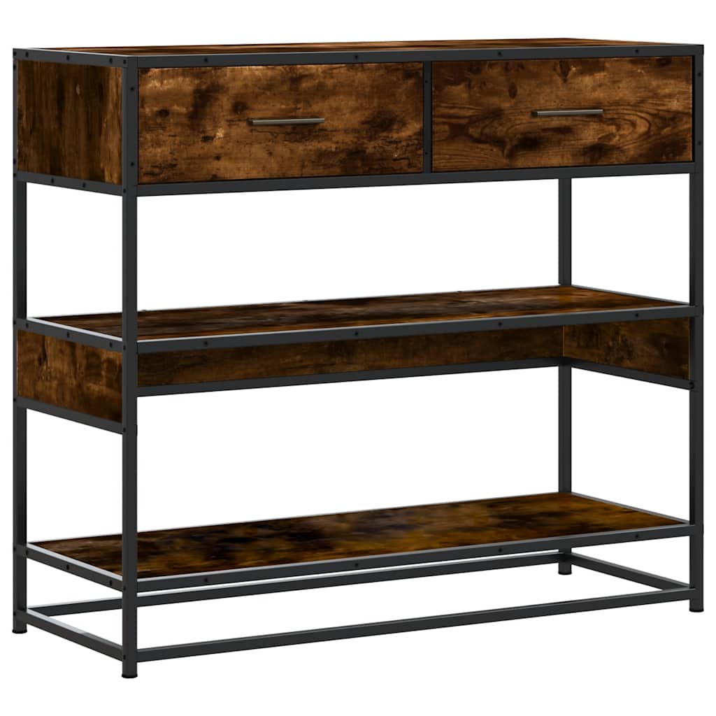 Vidaxl wandtafel 90x35x80 cm bewerkt hout gerookt eikenkleurig