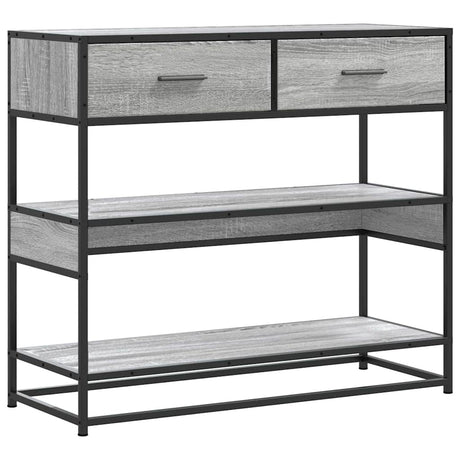 Vidaxl wandtafel 90x35x80 cm bewerkt hout grijs sonoma eikenkleurig