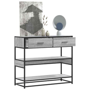 Vidaxl wandtafel 90x35x80 cm bewerkt hout grijs sonoma eikenkleurig