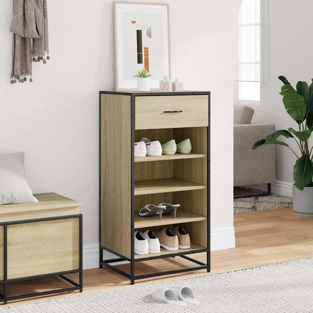 VidaXL Schuhregal 48x38x97,5 cm Holzwerkstoff Sonoma-Eiche-farbig