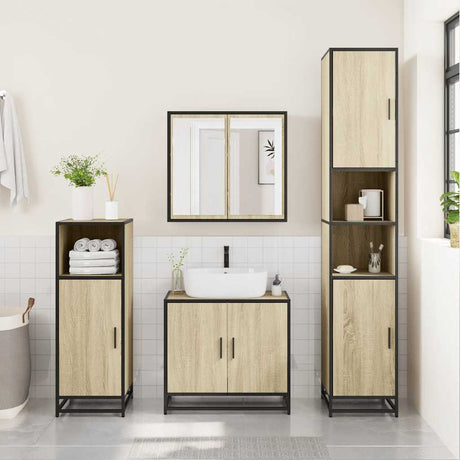 Vidaxl badkamerspiegelkast sonoma eiken 65x20x60 cm bewerkt hout