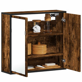 Vidaxl badkamerspiegelkast 65x20x60 cm bewerkt hout gerookt eikenkleur