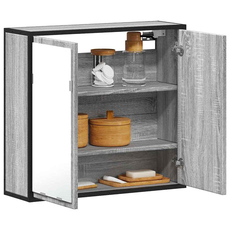 Vidaxl badkamerspiegelkast 65x20x60 cm bewerkt hout grijs sonoma eiken
