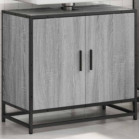 Vidaxl wastafelkast 65x33x60 cm bewerkt hout grijs sonoma eikenkleurig