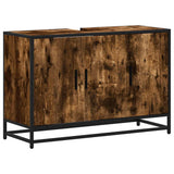 Vidaxl wastafelkast 90x33x60 cm bewerkt hout gerookt eikenkleurig