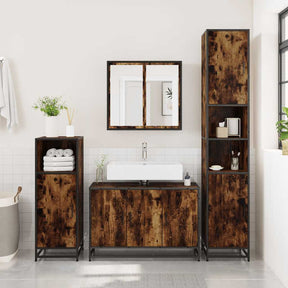 Vidaxl wastafelkast 90x33x60 cm bewerkt hout gerookt eikenkleurig