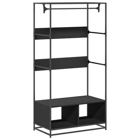 VidaXL Kleiderschrank 90x50x180 cm, lackiertes Holz schwarz
