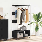 VidaXL Kleiderschrank 90x50x180 cm, lackiertes Holz schwarz