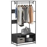 VidaXL Kleiderschrank 90x50x180 cm, lackiertes Holz schwarz