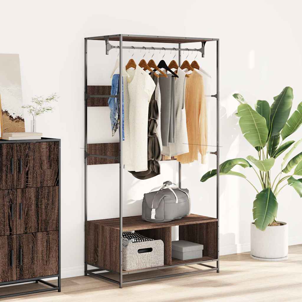 Vidaxx Kleiderschrank 90x50x180 cm, fertiges Holz, braune Eiche