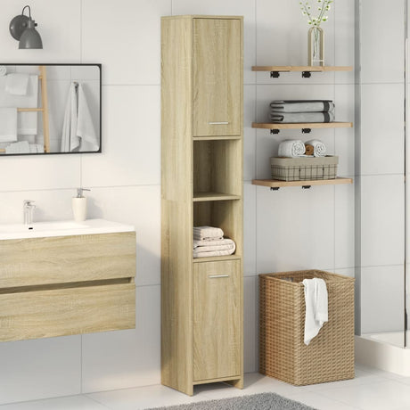Vidaxl badkamerkast 30x30x183,5 cm spaanplaat sonoma eikenkleurig