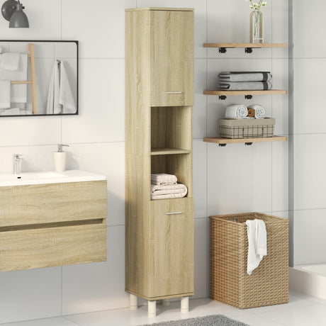 Vidaxl badkamerkast 30,5x30x179 cm bewerkt hout sonoma eikenkleurig