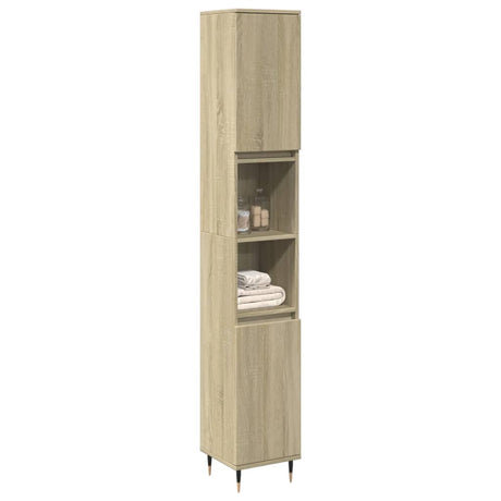 Vidaxl badkamerkast 30x30x190 cm bewerkt hout sonoma eikenkleurig