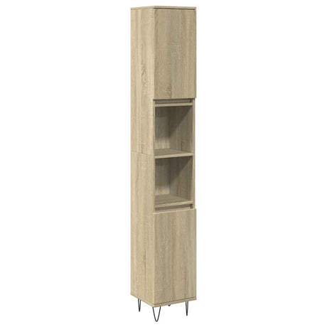 Vidaxl badkamerkast 30x30x190 cm bewerkt hout sonoma eikenkleurig