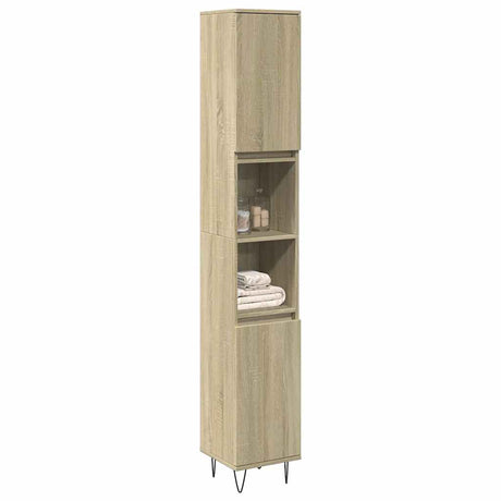 Vidaxl badkamerkast 30x30x190 cm bewerkt hout sonoma eikenkleurig
