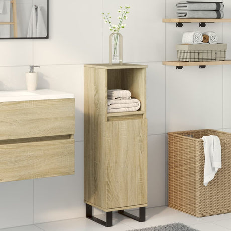Vidaxl badkamerkast 30x30x100 cm bewerkt hout sonoma eikenkleurig