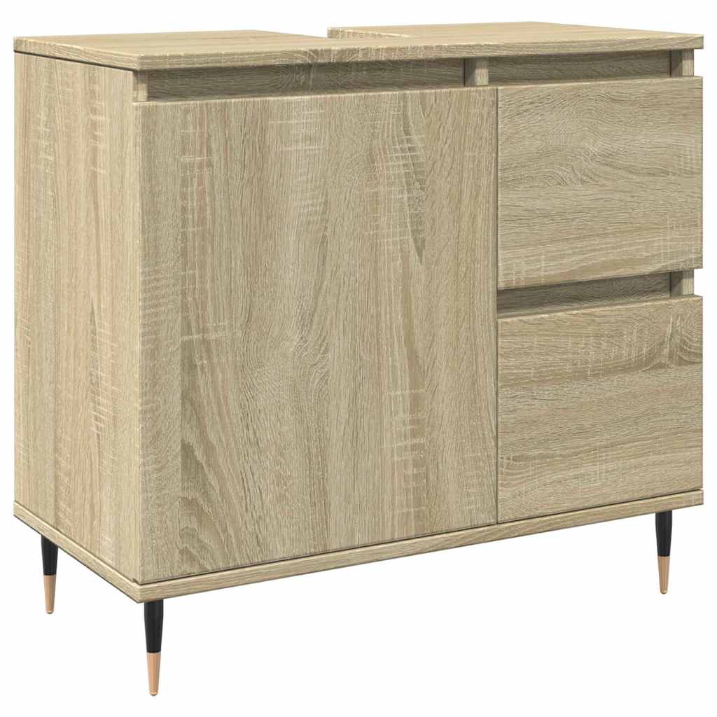 Vidaxl wastafelkast 65x33x60 cm bewerkt hout sonoma eikenkleurig