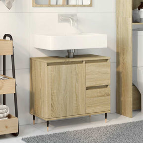 Vidaxl wastafelkast 65x33x60 cm bewerkt hout sonoma eikenkleurig