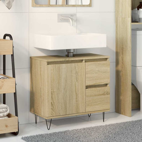 Vidaxl badkamerkast 65x33x60 cm bewerkt hout sonoma eikenkleurig