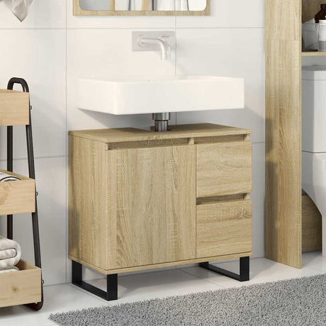 Vidaxl badkamerkast 65x33x60 cm bewerkt hout sonoma eikenkleurig