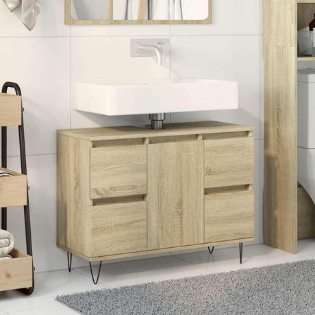 Vidaxl badkamerkast 80x33x60 cm bewerkt hout sonoma eikenkleurig