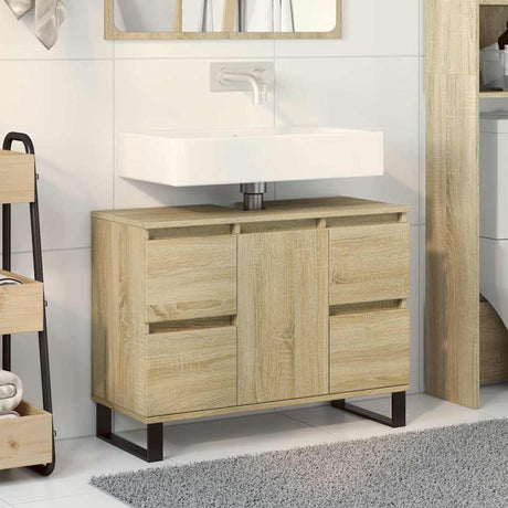 Vidaxl badkamerkast 80x33x60 cm bewerkt hout sonoma eikenkleurig