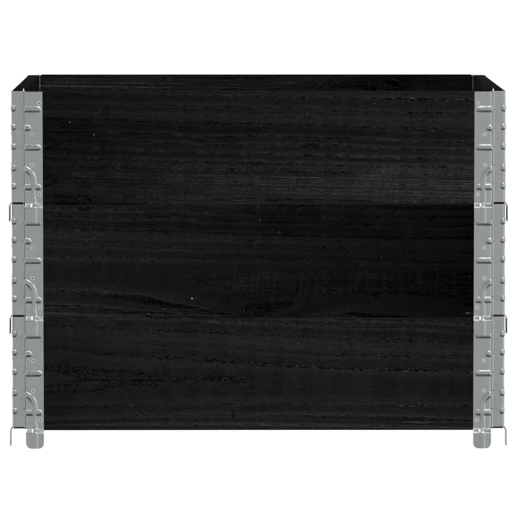 VidaXL Palettenaufsatzrahmen 3 Stk. 80x60 cm massives Kiefernholz schwarz