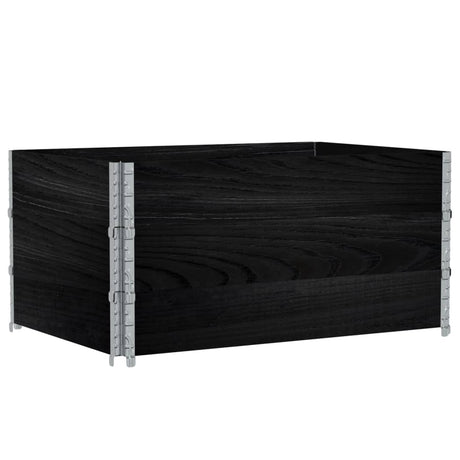 VidaXL Palettenaufsatzrahmen 3 Stk. 120x80 cm massives Kiefernholz schwarz