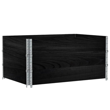 VidaXL Palettenaufsatzrahmen 3 Stk. 120x80 cm massives Kiefernholz schwarz