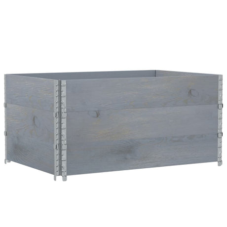 VidaXL Palettenaufsatzrahmen 3 Stk. 120x80 cm massives Kiefernholz grau