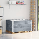 VidaXL Palettenaufsatzrahmen 3 Stk. 120x80 cm massives Kiefernholz grau