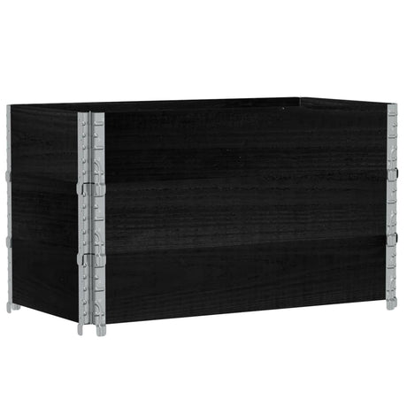 VidaXL Palettenaufsatzrahmen 3 Stk. 100x50 cm massives Kiefernholz schwarz
