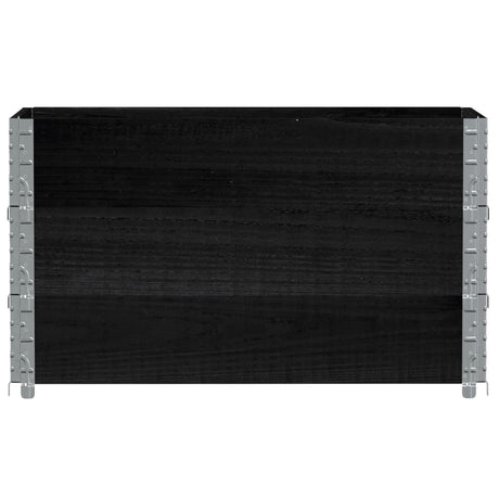 VidaXL Palettenaufsatzrahmen 3 Stk. 100x50 cm massives Kiefernholz schwarz