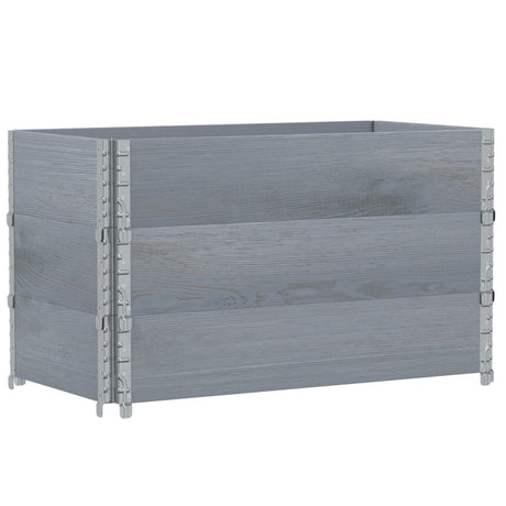 VidaXL Palettenaufsatzrahmen 3 Stk. 100x50 cm massives Kiefernholz grau