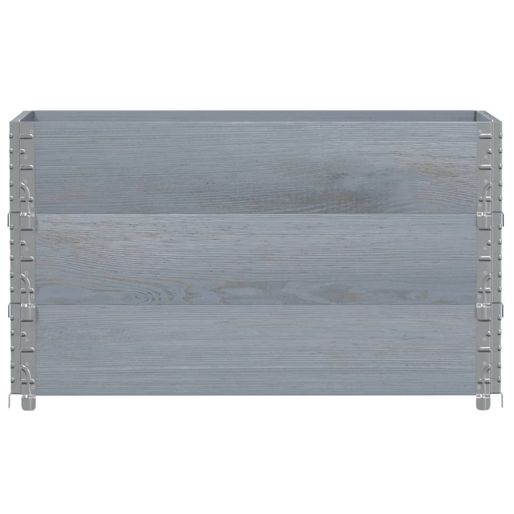 VidaXL Palettenaufsatzrahmen 3 Stk. 100x50 cm massives Kiefernholz grau