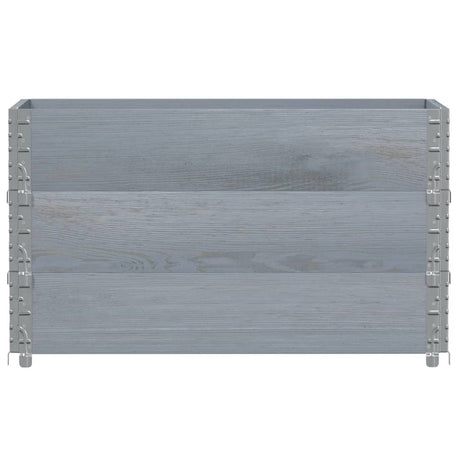VidaXL Palettenaufsatzrahmen 3 Stk. 100x50 cm massives Kiefernholz grau