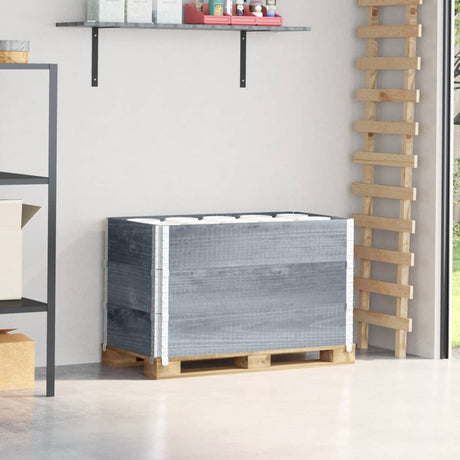 VidaXL Palettenaufsatzrahmen 3 Stk. 100x50 cm massives Kiefernholz grau