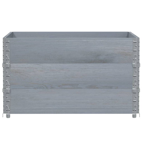VidaXL Palettenaufsatzrahmen 3 Stk. 100x100 cm massives Kiefernholz grau