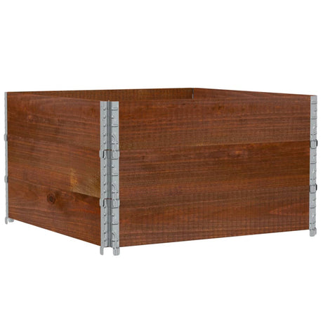 VidaXL Palettenaufsatzrahmen 3 Stk. 100x100 cm massives Kiefernholz braun