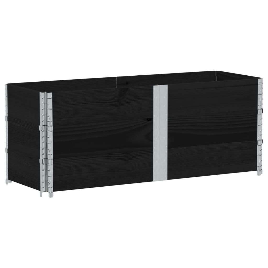 VidaXL Palettenaufsatzrahmen 3 Stk. 150x50 cm massives Kiefernholz schwarz